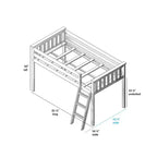 Lit superposé simple Max & Lily, lits superposés en bois massif avec échelle pour enfants, pas besoin de sommier tapissier