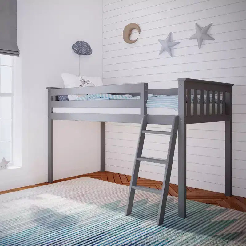 Lit superposé simple Max & Lily, lits superposés en bois massif avec échelle pour enfants, pas besoin de sommier tapissier