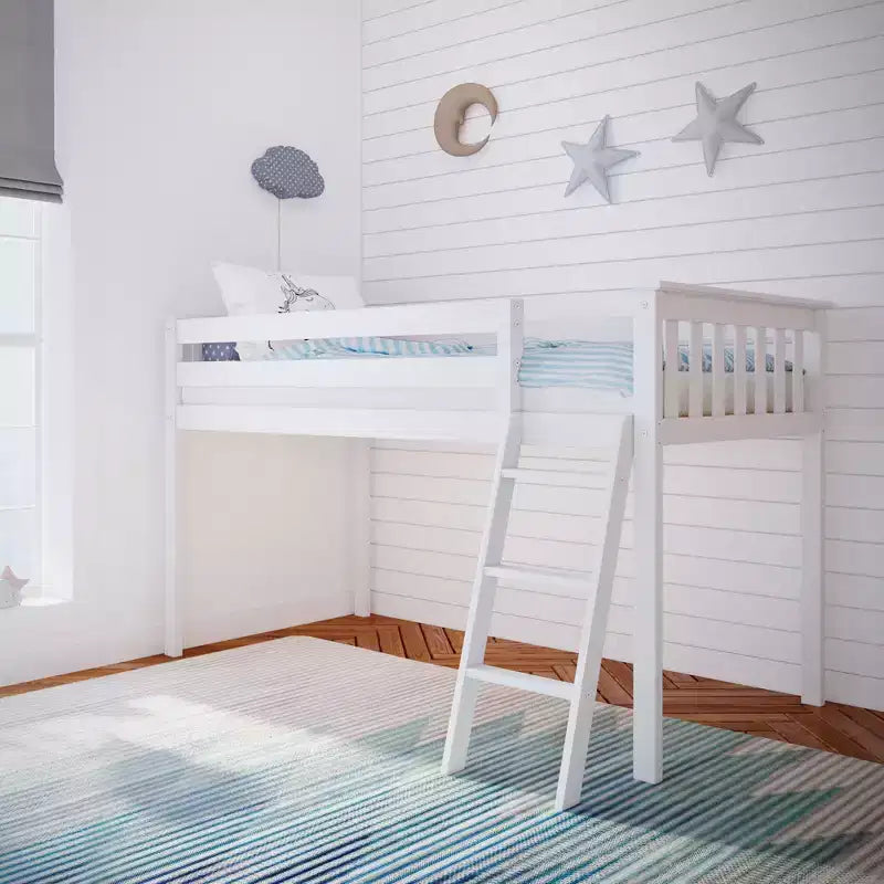 Lit superposé simple Max & Lily, lits superposés en bois massif avec échelle pour enfants, pas besoin de sommier tapissier