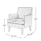Fauteuil d'appoint rembourré en bois celadon | ART OF LIVING DESIGNS