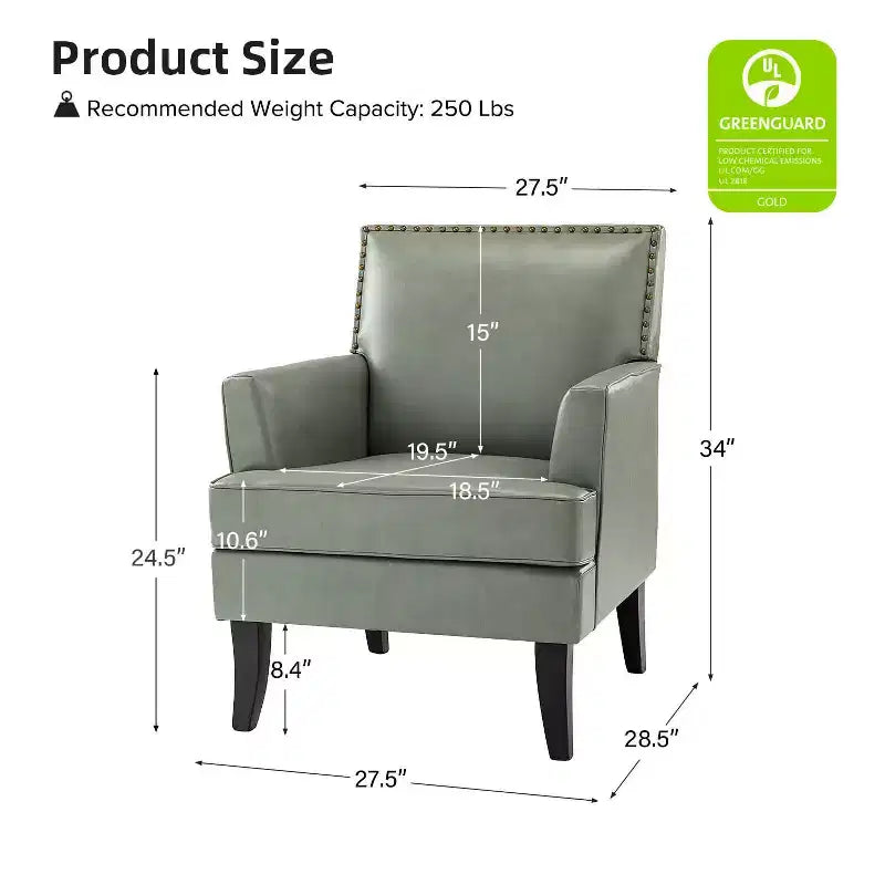 Fauteuil d'appoint rembourré en bois celadon | ART OF LIVING DESIGNS