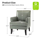 Fauteuil d'appoint rembourré en bois celadon | ART OF LIVING DESIGNS