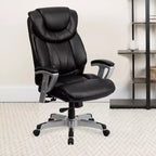 Chaise de bureau ergonomique à dossier haut Emma and Oliver 400 lb. Grande taille, accoudoirs réglables argentés