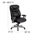 Chaise de bureau ergonomique à dossier haut Emma and Oliver 400 lb. Grande taille, accoudoirs réglables argentés