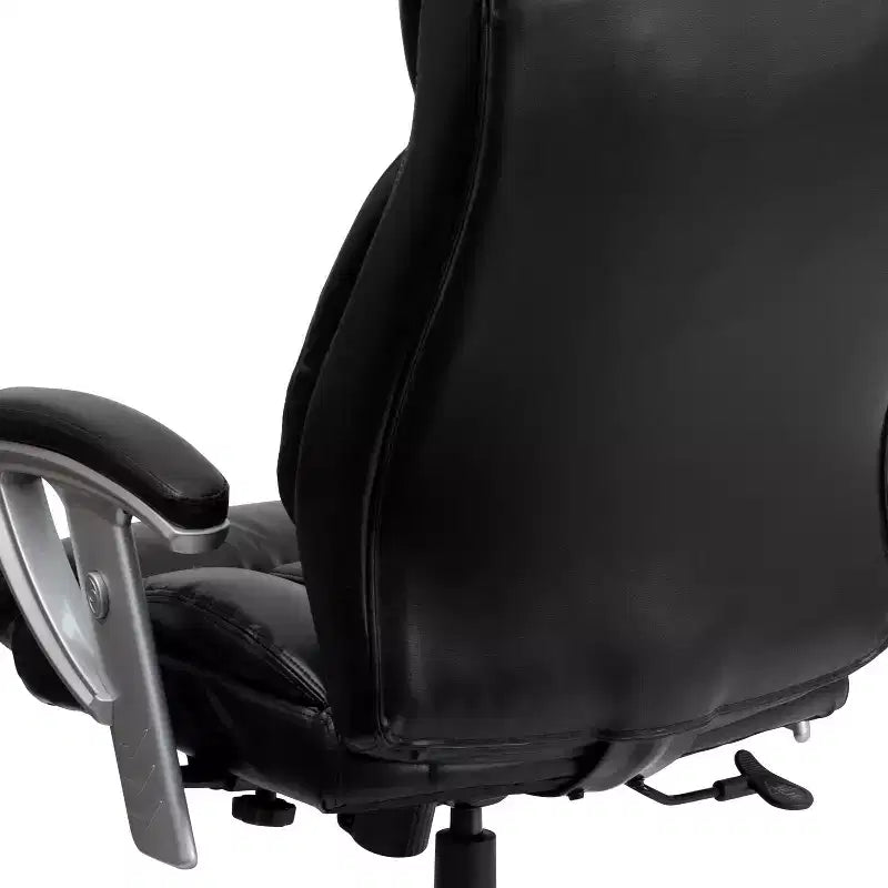 Chaise de bureau ergonomique à dossier haut Emma and Oliver 400 lb. Grande taille, accoudoirs réglables argentés
