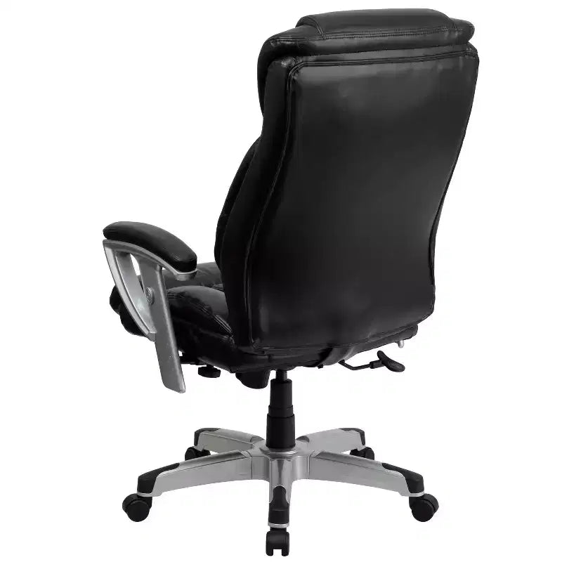 Chaise de bureau ergonomique à dossier haut Emma and Oliver 400 lb. Grande taille, accoudoirs réglables argentés