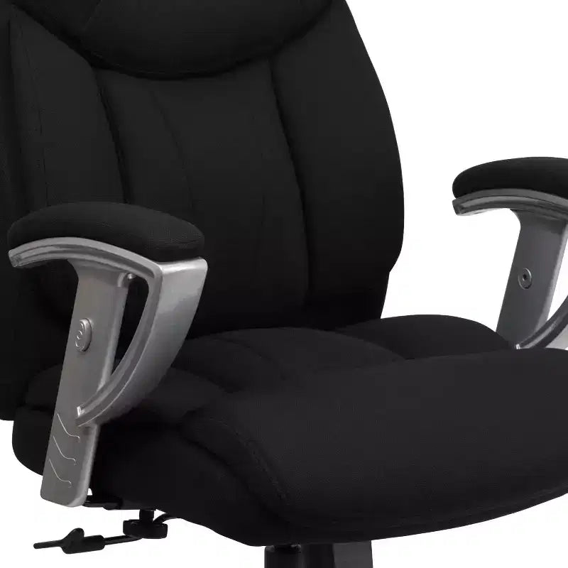 Chaise de bureau ergonomique à dossier haut Emma and Oliver 400 lb. Grande taille, accoudoirs réglables argentés