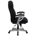 Chaise de bureau ergonomique à dossier haut Emma and Oliver 400 lb. Grande taille, accoudoirs réglables argentés