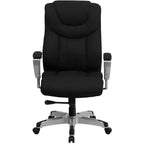 Chaise de bureau ergonomique à dossier haut Emma and Oliver 400 lb. Grande taille, accoudoirs réglables argentés