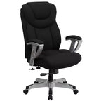 Chaise de bureau ergonomique à dossier haut Emma and Oliver 400 lb. Grande taille, accoudoirs réglables argentés