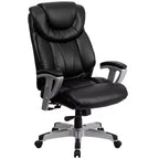 Chaise de bureau ergonomique à dossier haut Emma and Oliver 400 lb. Grande taille, accoudoirs réglables argentés
