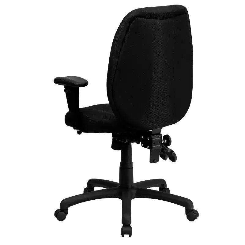 Chaise de bureau pivotante ergonomique Emma et Oliver à dossier haut en tissu avec 3 manettes et bras réglables