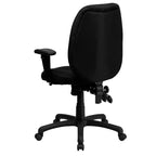 Chaise de bureau pivotante ergonomique Emma et Oliver à dossier haut en tissu avec 3 manettes et bras réglables