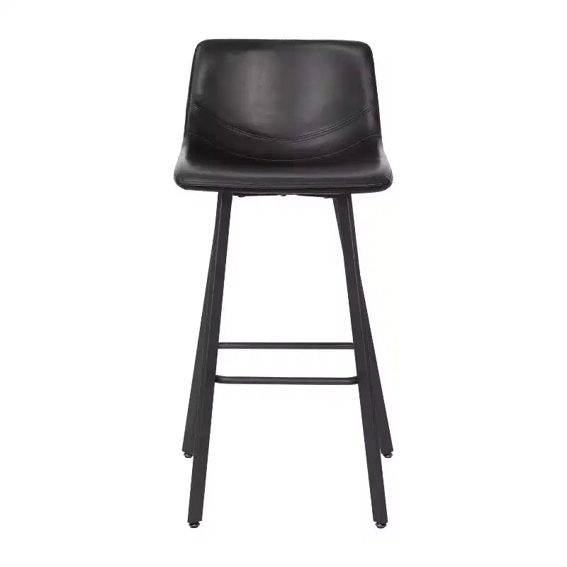 Lot de 2 tabourets Merrick Lane modernes rembourrés avec sièges baquets incurvés à dossier bas et cadres en fer
