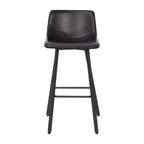 Lot de 2 tabourets Merrick Lane modernes rembourrés avec sièges baquets incurvés à dossier bas et cadres en fer