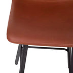 Lot de 2 tabourets Merrick Lane modernes rembourrés avec sièges baquets incurvés à dossier bas et cadres en fer