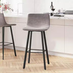 Lot de 2 tabourets Merrick Lane modernes rembourrés avec sièges baquets incurvés à dossier bas et cadres en fer