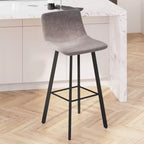 Lot de 2 tabourets Merrick Lane modernes rembourrés avec sièges baquets incurvés à dossier bas et cadres en fer