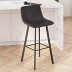 Lot de 2 tabourets Merrick Lane modernes rembourrés avec sièges baquets incurvés à dossier bas et cadres en fer