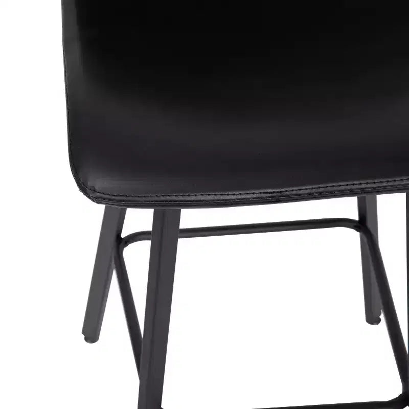 Lot de 2 tabourets Merrick Lane modernes rembourrés avec sièges baquets incurvés à dossier bas et cadres en fer