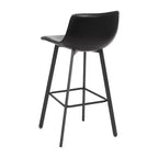 Lot de 2 tabourets Merrick Lane modernes rembourrés avec sièges baquets incurvés à dossier bas et cadres en fer