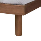 Lit plateforme en bois Decker avec station de charge Noyer marron - Baxton Studio