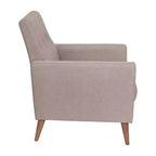 Flash Furniture Conrad, fauteuil mi-siècle moderne de qualité commerciale, avec revêtement touffeté en faux lin et pieds en bois massif