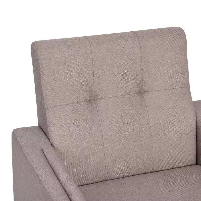 Flash Furniture Conrad, fauteuil mi-siècle moderne de qualité commerciale, avec revêtement touffeté en faux lin et pieds en bois massif