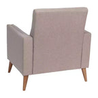 Flash Furniture Conrad, fauteuil mi-siècle moderne de qualité commerciale, avec revêtement touffeté en faux lin et pieds en bois massif