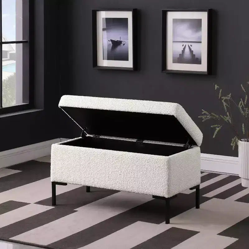 Banc de rangement moyen avec pieds en métal - HomePop