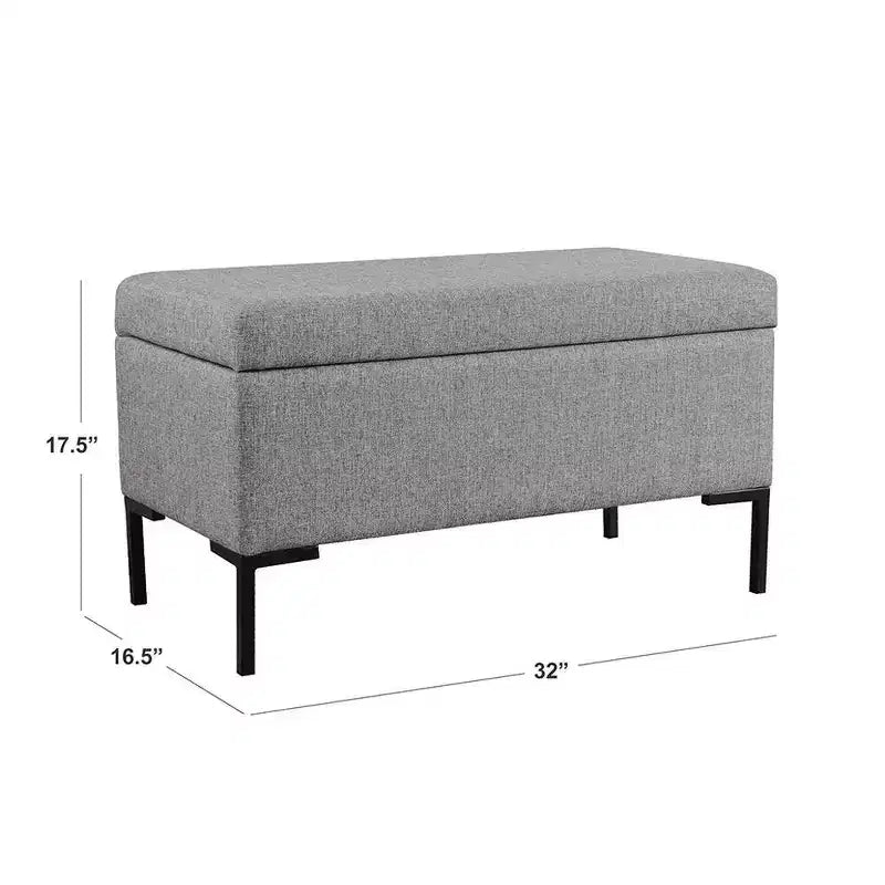 Banc de rangement moyen avec pieds en métal - HomePop