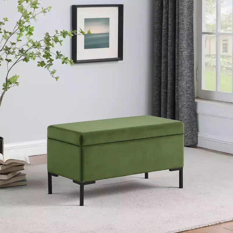 Banc de rangement moyen avec pieds en métal - HomePop