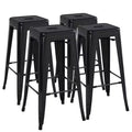 Yaheetech Set of 4 Metal Backless Counter Height Bar Stools Stackable Chairs