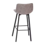 Lot de deux tabourets de bar modernes Emma et Oliver de 76 cm, revêtus de tissu, avec cadres en métal mat et patins de sol en plastique