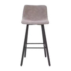 Lot de deux tabourets de bar modernes Emma et Oliver de 76 cm, revêtus de tissu, avec cadres en métal mat et patins de sol en plastique