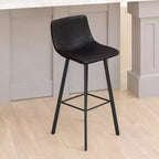Lot de deux tabourets de bar modernes Emma et Oliver de 76 cm, revêtus de tissu, avec cadres en métal mat et patins de sol en plastique