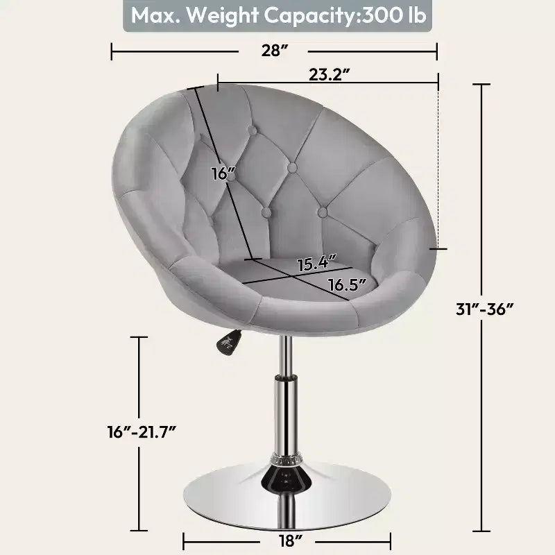 Fauteuil Yaheetech pivotant touffeté réglable en hauteur
