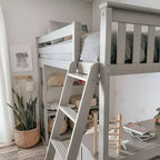 Lit mezzanine Max & Lily, lit mezzanine simple en bois massif avec bibliothèque et bureau pour enfants
