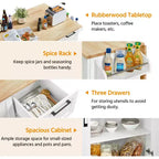 Yaheetech Desserte de cuisine roulante Îlot de cuisine avec armoire de rangement