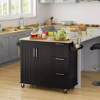 Yaheetech Desserte de cuisine roulante Îlot de cuisine avec armoire de rangement