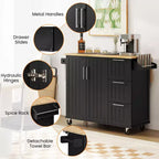 Yaheetech Desserte de cuisine roulante Îlot de cuisine avec armoire de rangement