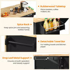 Yaheetech Desserte de cuisine roulante Îlot de cuisine avec armoire de rangement