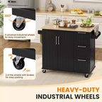 Yaheetech Desserte de cuisine roulante Îlot de cuisine avec armoire de rangement