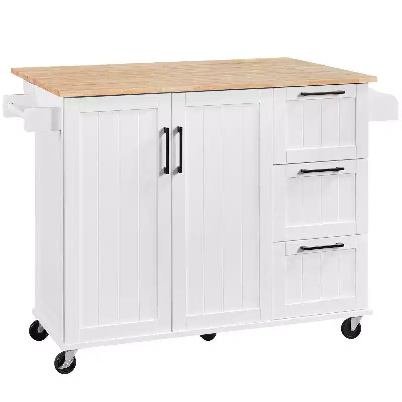 Yaheetech Desserte de cuisine roulante Îlot de cuisine avec armoire de rangement