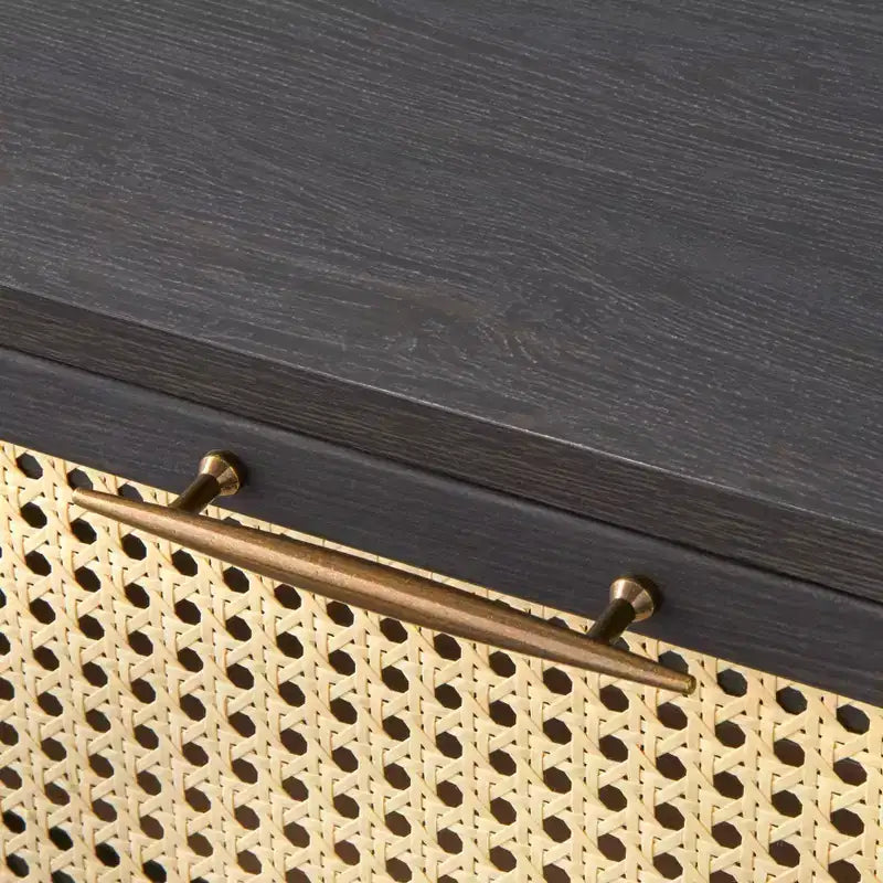 Table de chevet Andros avec façade de tiroir en cannage synthétique - Buylateral