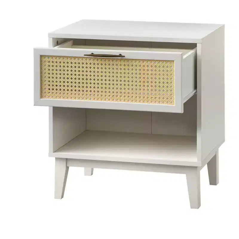 Table de chevet Andros avec façade de tiroir en cannage synthétique - Buylateral