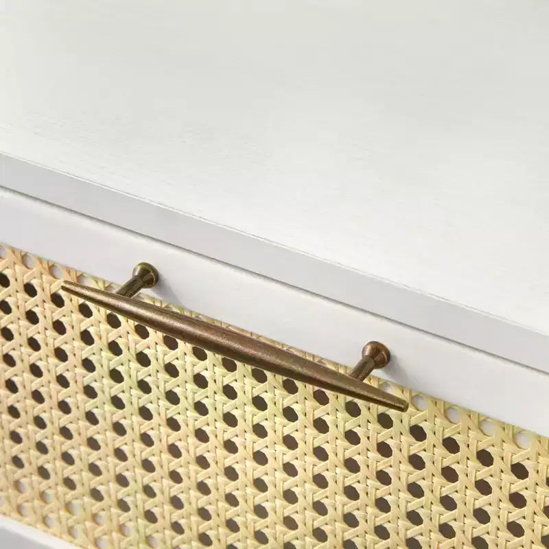 Table de chevet Andros avec façade de tiroir en cannage synthétique - Buylateral