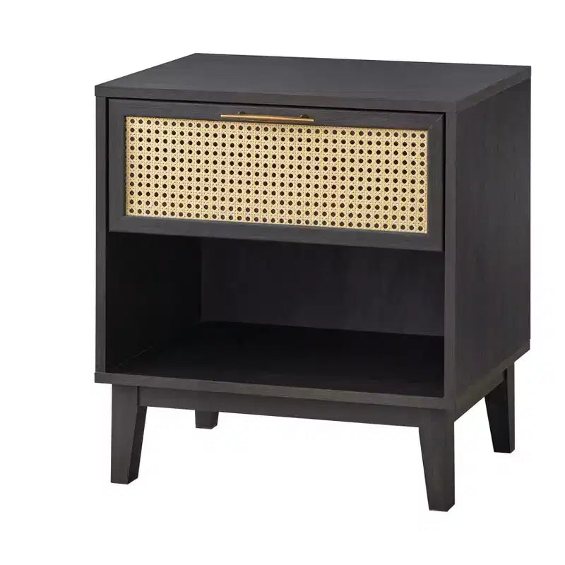 Andros Night Stand with Faux Cane Drawer Front - Buylateral