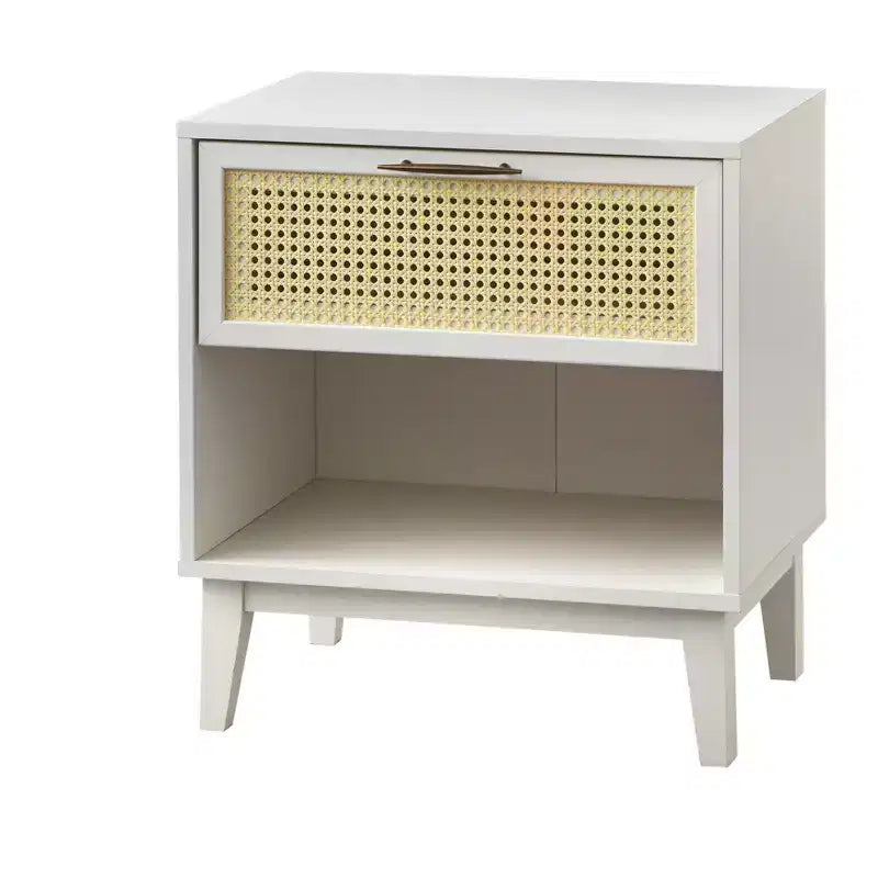 Table de chevet Andros avec façade de tiroir en cannage synthétique - Buylateral
