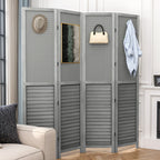 Séparateur de pièce en bois 4 panneaux Moasis 67 blanc
